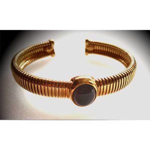 Signed Aristocrazy 18K Gold On Sterling Silver Flexible Tubogas Bracelet With Gr